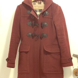 Burberry Brit Wool Duffle Hooded Coat